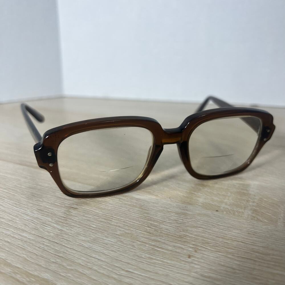 Vintage Romco 4 3/4 - 6 Halo 52-20 Eyeglasses READ DESC Frames Brown